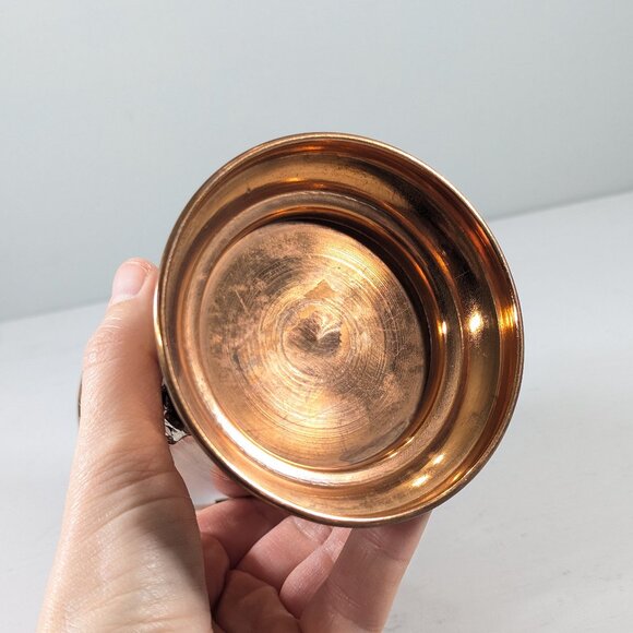 Vintage 6" Copper Metal Cylinder Canister Vase - Southeast Asian style - Picture 7 of 8